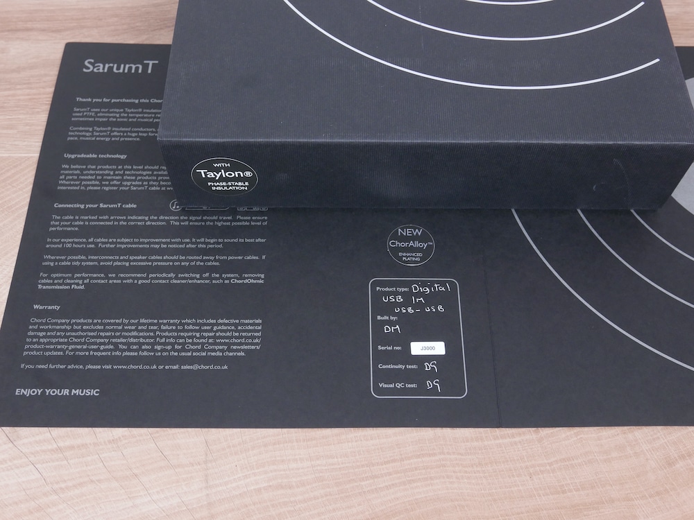 Chord Company Sarum T Super Aray highend digital audio USB cable (type A to A) 1,0 metre NEW 3