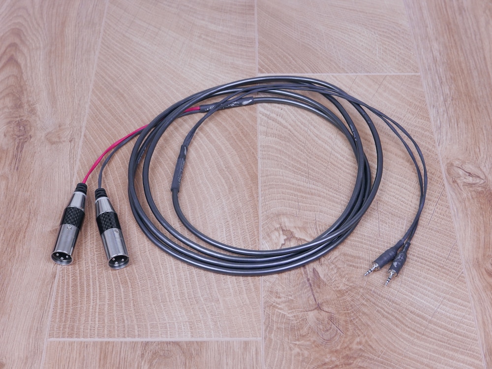 Moon Audio Silver Dragon headphone cable Hifi-Man 2x dual 3-pin male XLR to 2x Mini 25mm 3,0 metre 1