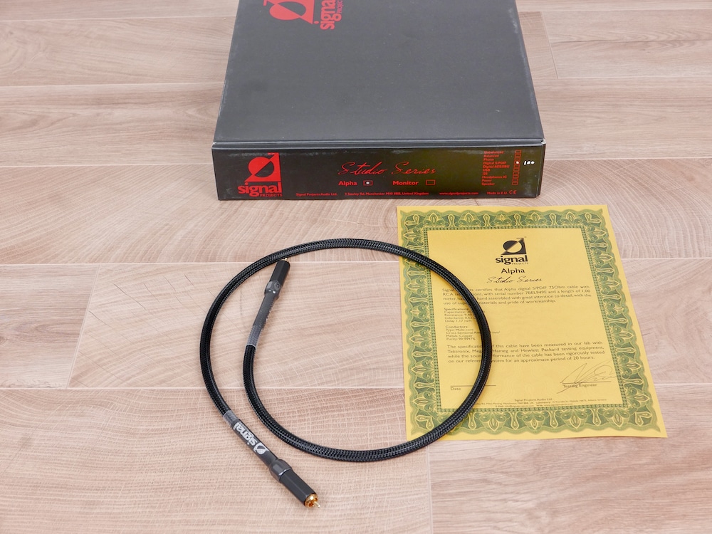 Signal Projects Alpha digital audio interconnect RCA 1,0 metre NEW 1