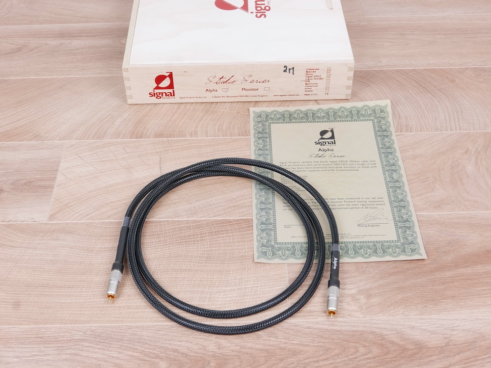 Signal Projects Alpha digital audio interconnect RCA 2,0 metre NEW 1