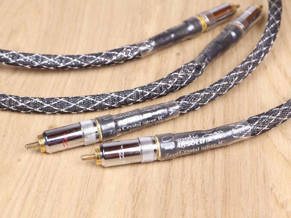 acoustic　zen absolute zerocrystal 70cm Acoustic Zen Absolute Silver highend audio interconnects RCA 1,0