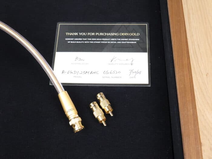 Nordost Odin Gold highend digital audio interconnect BNC (with RCA adapters) 1,25 metre 4