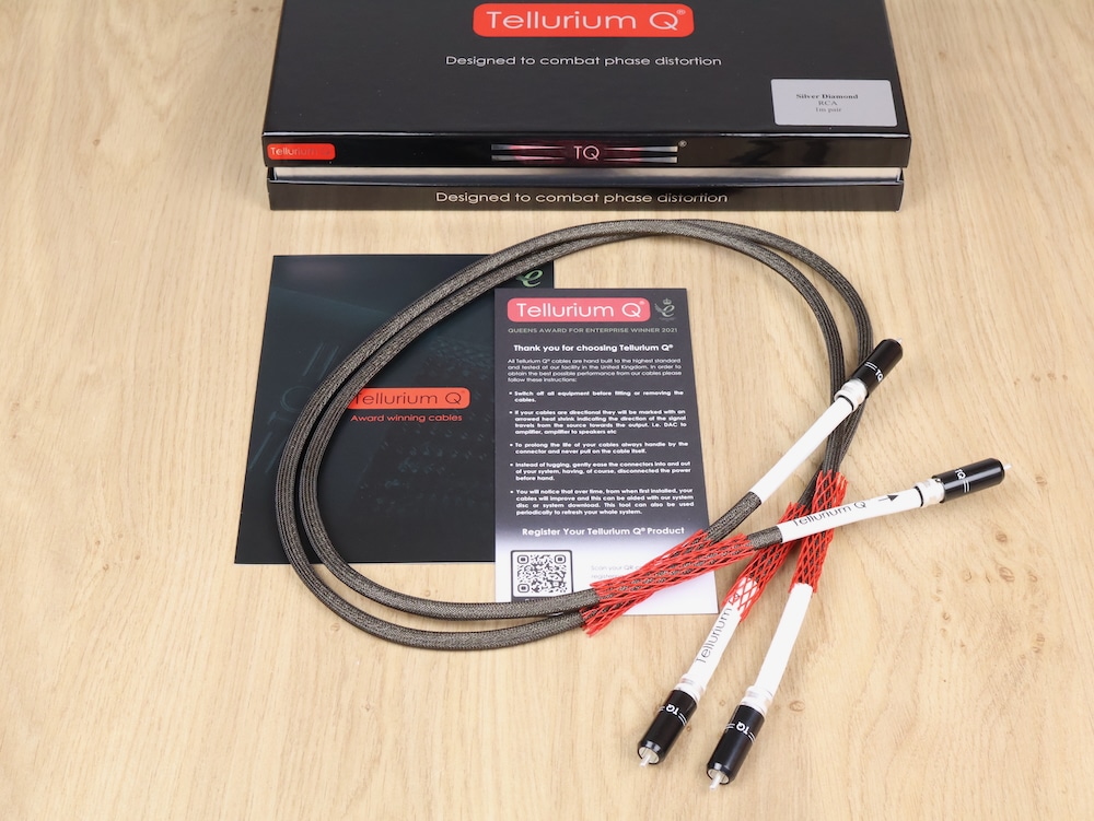 Tellurium Q Silver Diamond highend audio interconnects RCA 1,0 metre NEW 1
