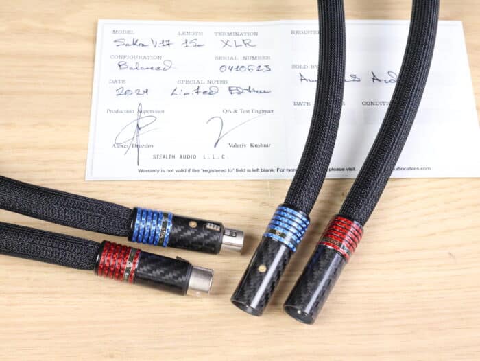 Stealth Audio Cables Sakra V17 highend audio interconnects XLR 1,5 metre 3